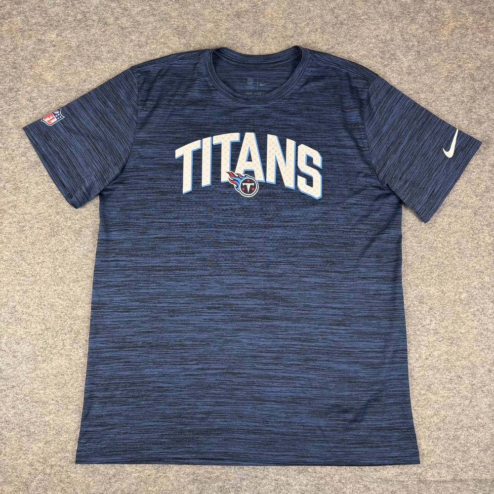 Nike Dri Fit NFL On Field Apparel Tennessee Titans T-Shirt Blue Mens Large L